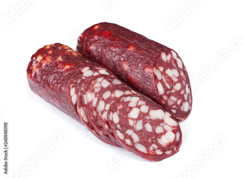 Cutted salami sausage