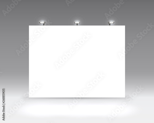 Scene show Podium for presentations on the grey background.