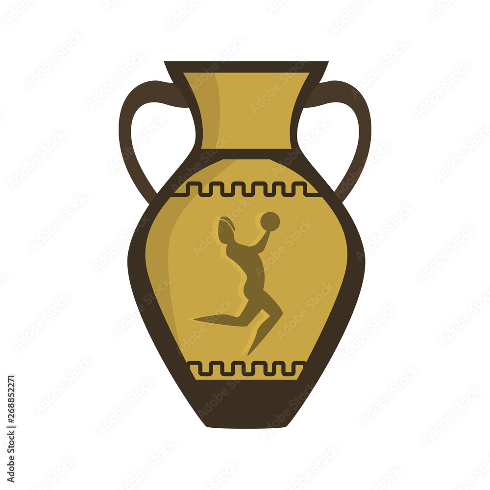 Rome amphorae color vector icon. Flat design