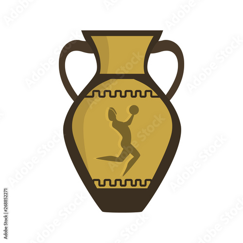Rome amphorae color vector icon. Flat design