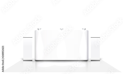 Scene show Podium for presentations on the white background.