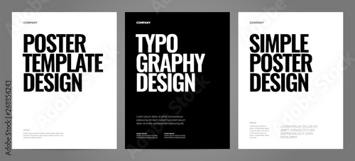 Simple template design with typography for poster, flyer or cover. photo
