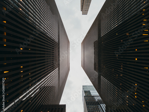looking up in Manhattan downtown