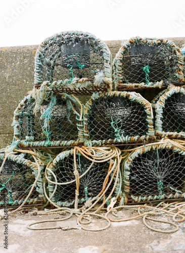 Stacked lobster traps
