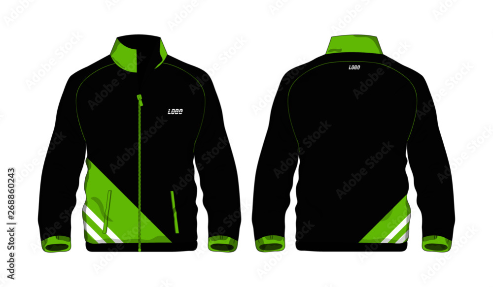 Sport Jacket green and black template for design on white background ...