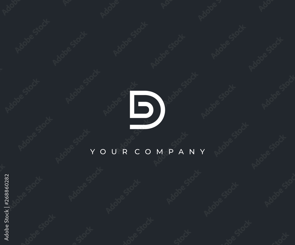 DB D B letter minimalist logo design template - obrazy, fototapety, plakaty 