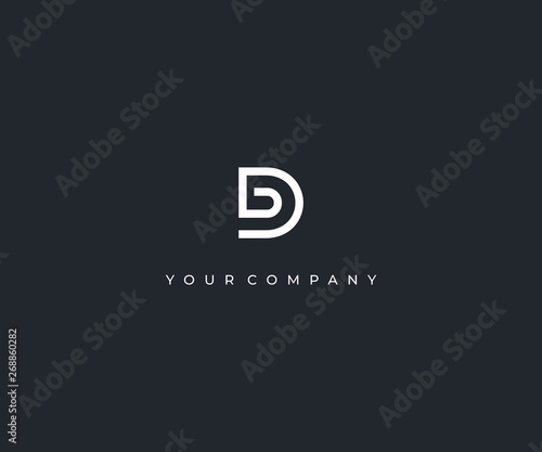 DB D B letter minimalist logo design template