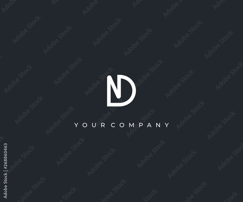 DN D N letter minimalist logo design template