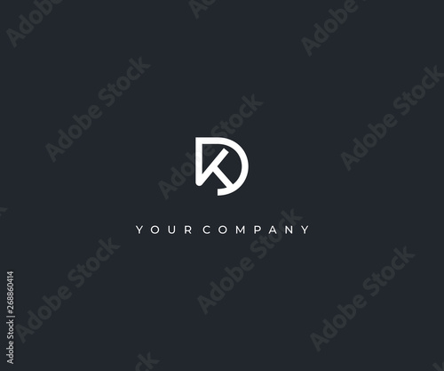 DK D K letter minimalist logo design template