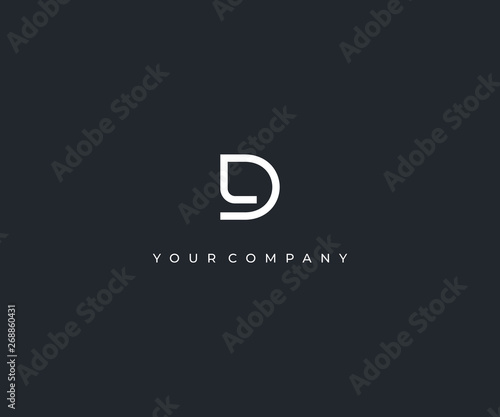 DL D L letter minimalist logo design template