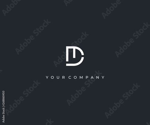 DM D M letter minimalist logo design template