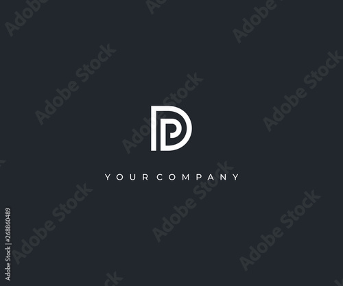 DP D P letter minimalist logo design template