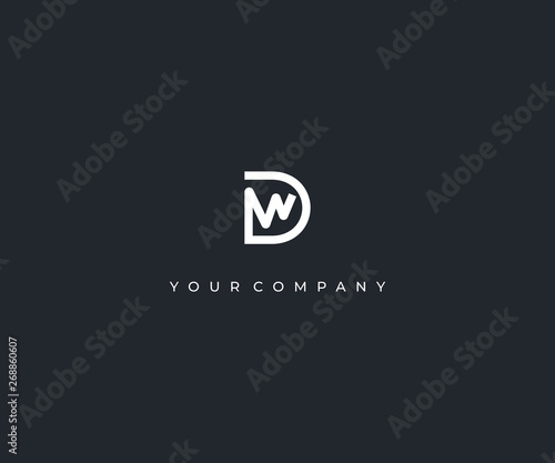 DW D W letter minimalist logo design template photo