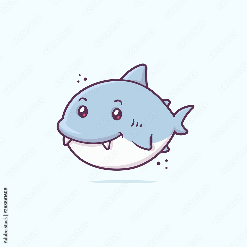 cute animated shark