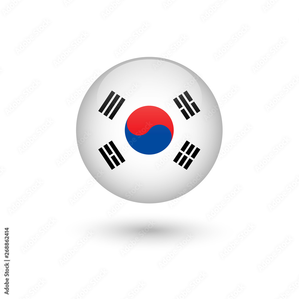 South Korea flag round glossy South Korea flag round glossy