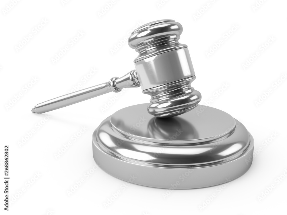 3D rendering Silver gavel, Judge Hammer 3D rendering Silver gavel, Judge Hammer
