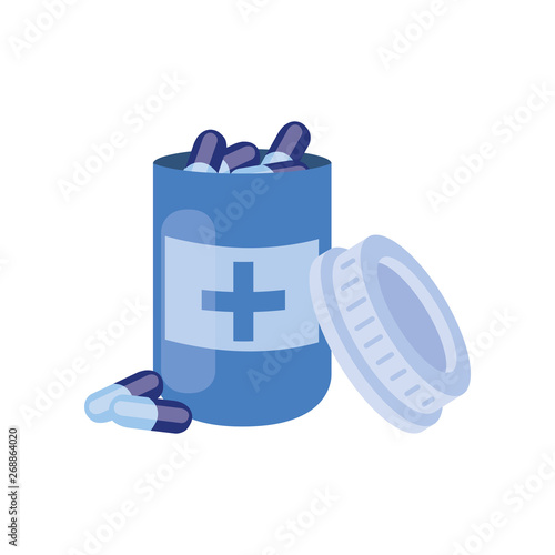 medicine drugs on white background