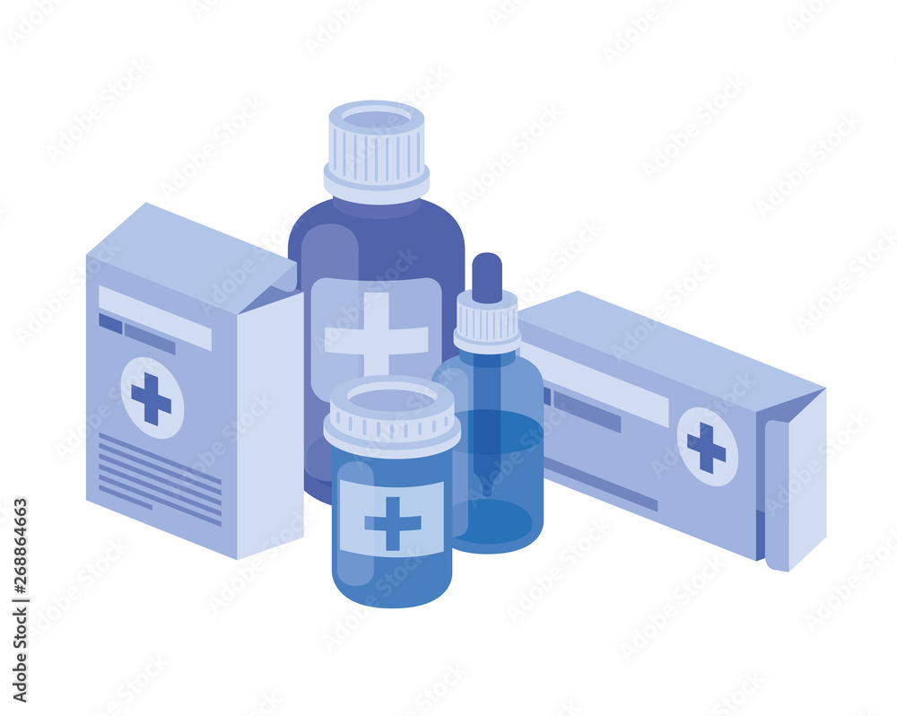 medicine drugs on white background medicine drugs on white background