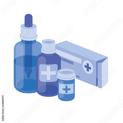 medicine drugs on white background