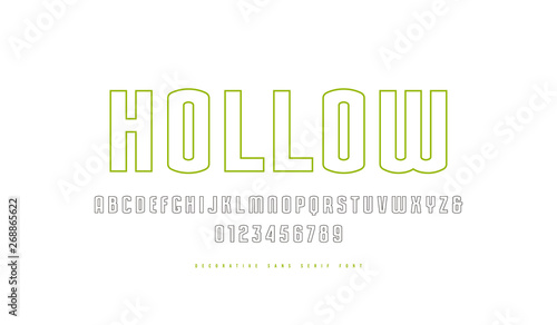 Stock vector hollow sans serif font