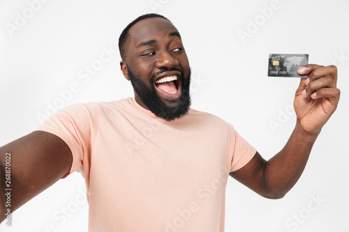 Portrait of a happy african man wearing t-shirt