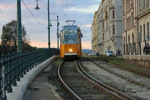 Budapest, Hungary. Будапешт, Венгрия. Улицы города, трамвай
