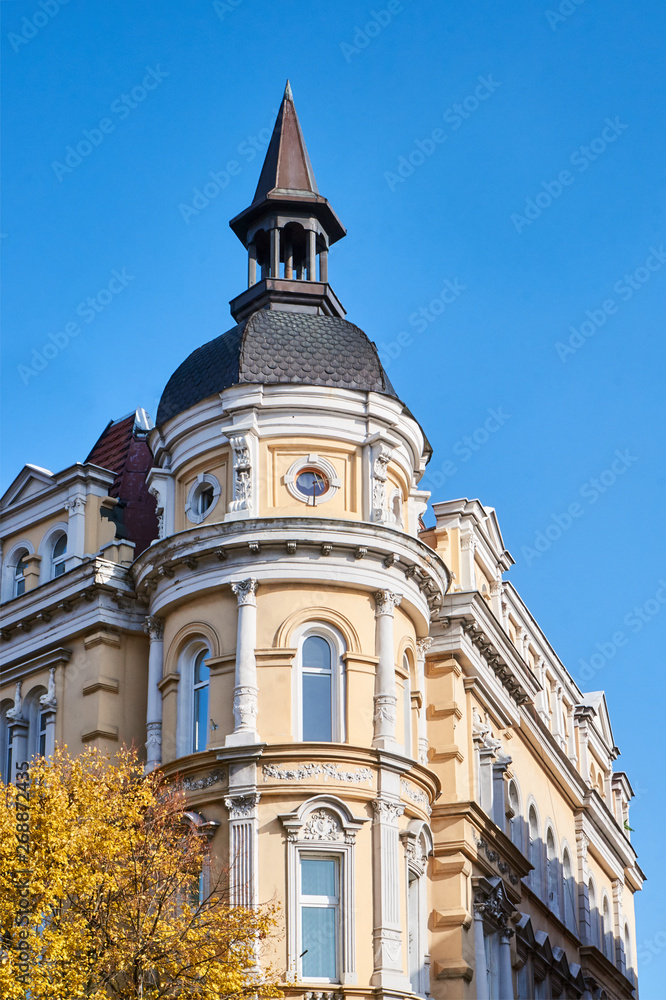 secession tenement house with tower  in Gniezno.