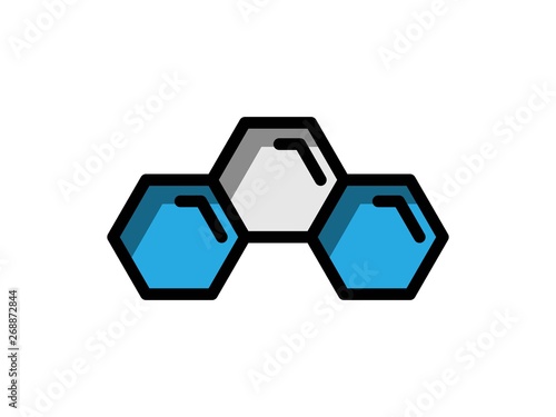 molecule filled line vector icon