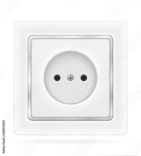 electrical socket outlet for indoor electricity wiring stock vector illustration