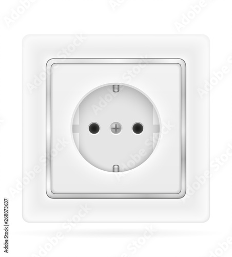 electrical socket outlet for indoor electricity wiring stock vector illustration