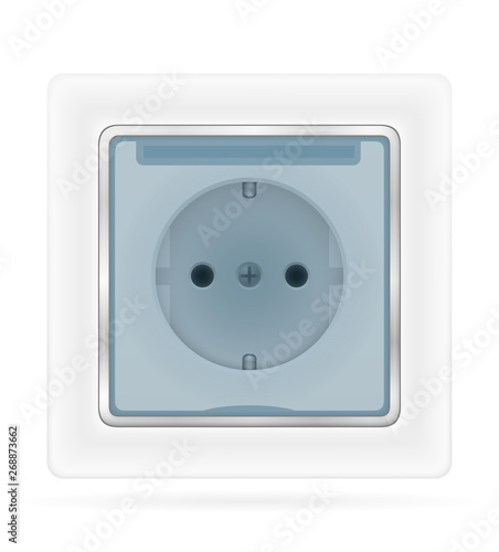 electrical socket outlet for indoor electricity wiring stock vector illustration