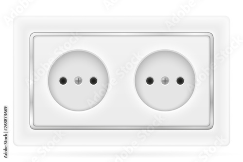 electrical socket outlet for indoor electricity wiring stock vector illustration