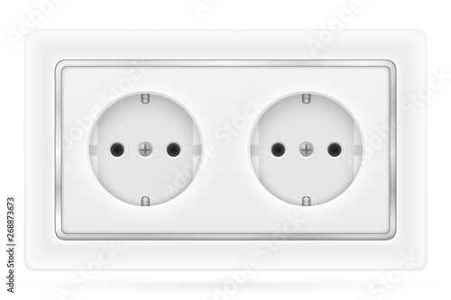 electrical socket outlet for indoor electricity wiring stock vector illustration