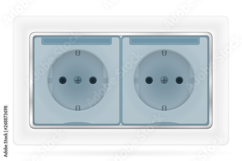 electrical socket outlet for indoor electricity wiring stock vector illustration