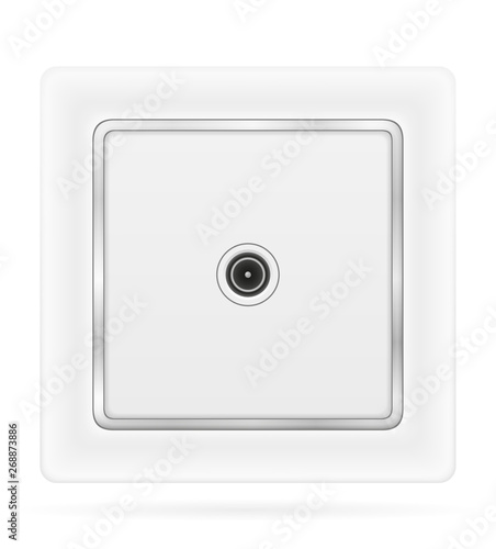 tv socket outlet for indoor electricity wiring stock vector illustration