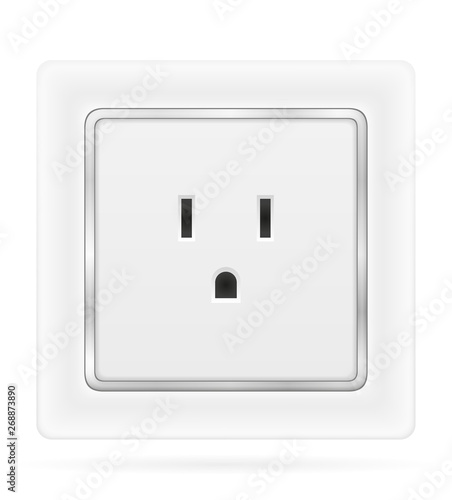 electrical socket outlet for indoor electricity wiring stock vector illustration