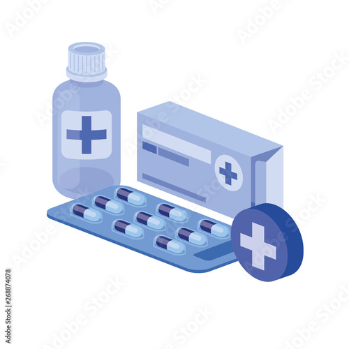 medicine drugs on white background