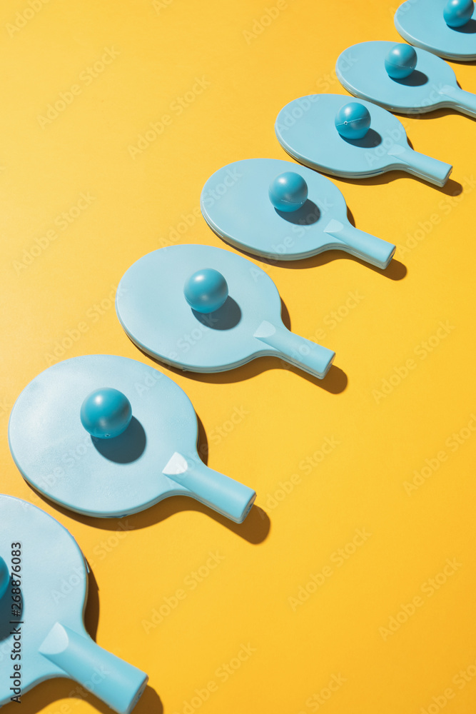 Ping pong rackets with balls. Ping pong rackets with balls.