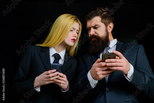 Social media. Blog. Hashtag. Woman looking at phone. Message. Sms. Internet. Man looking at phone. Smartphone. Marketing. Web Phone dependence.
