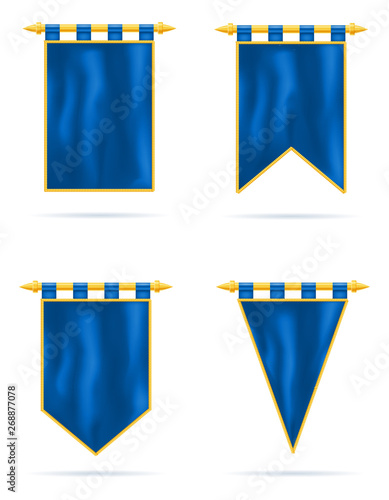 royal flag realistic template empty blank stock vector illustration
