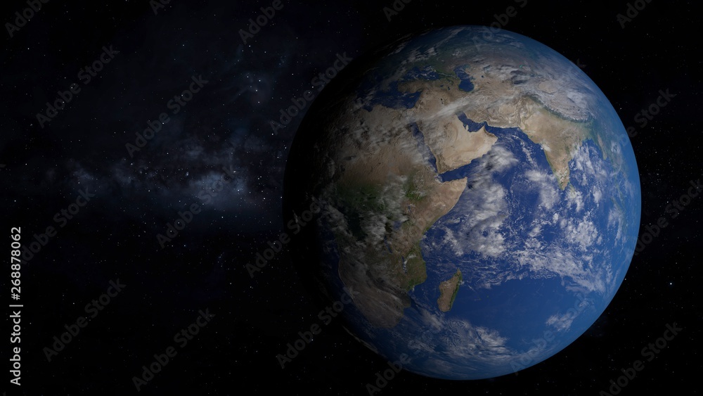 3D illustration of Earth from space.