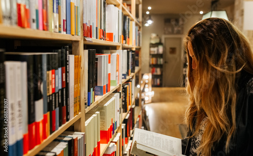 Woman reading a book photo