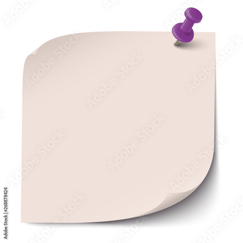 sticky note with pin needle