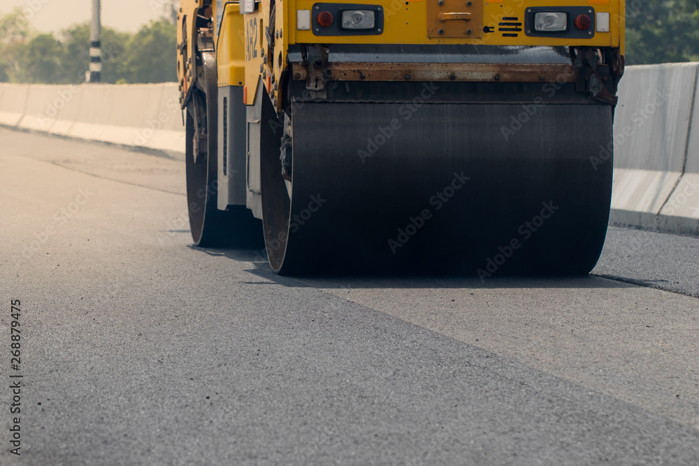 Naklejka premium Vibration compactors for road construction and repair