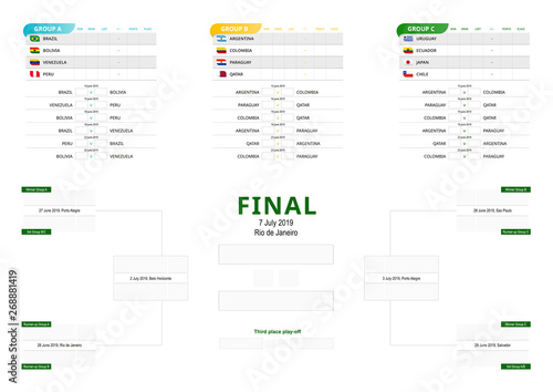 Football tournament bracket on white background.