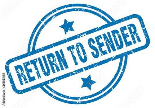 return to sender grunge stamp