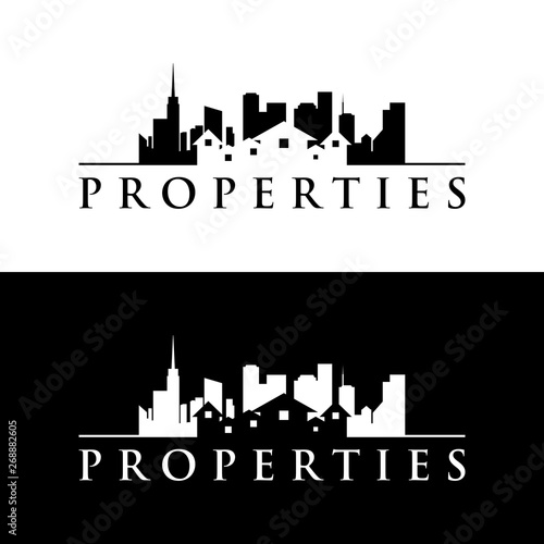 skyline properties logo concept vector 