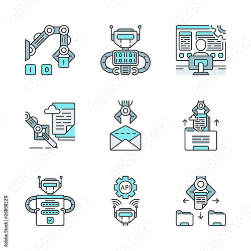 RPA color icons set