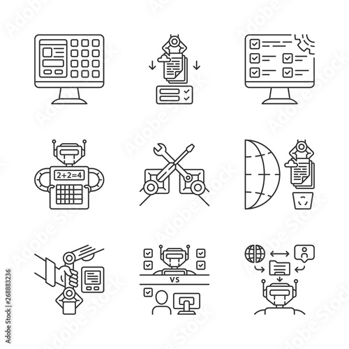 RPA linear icons set