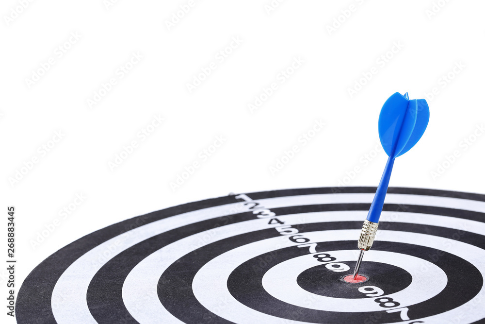 Dartboard with darts on white background Dartboard with darts on white background